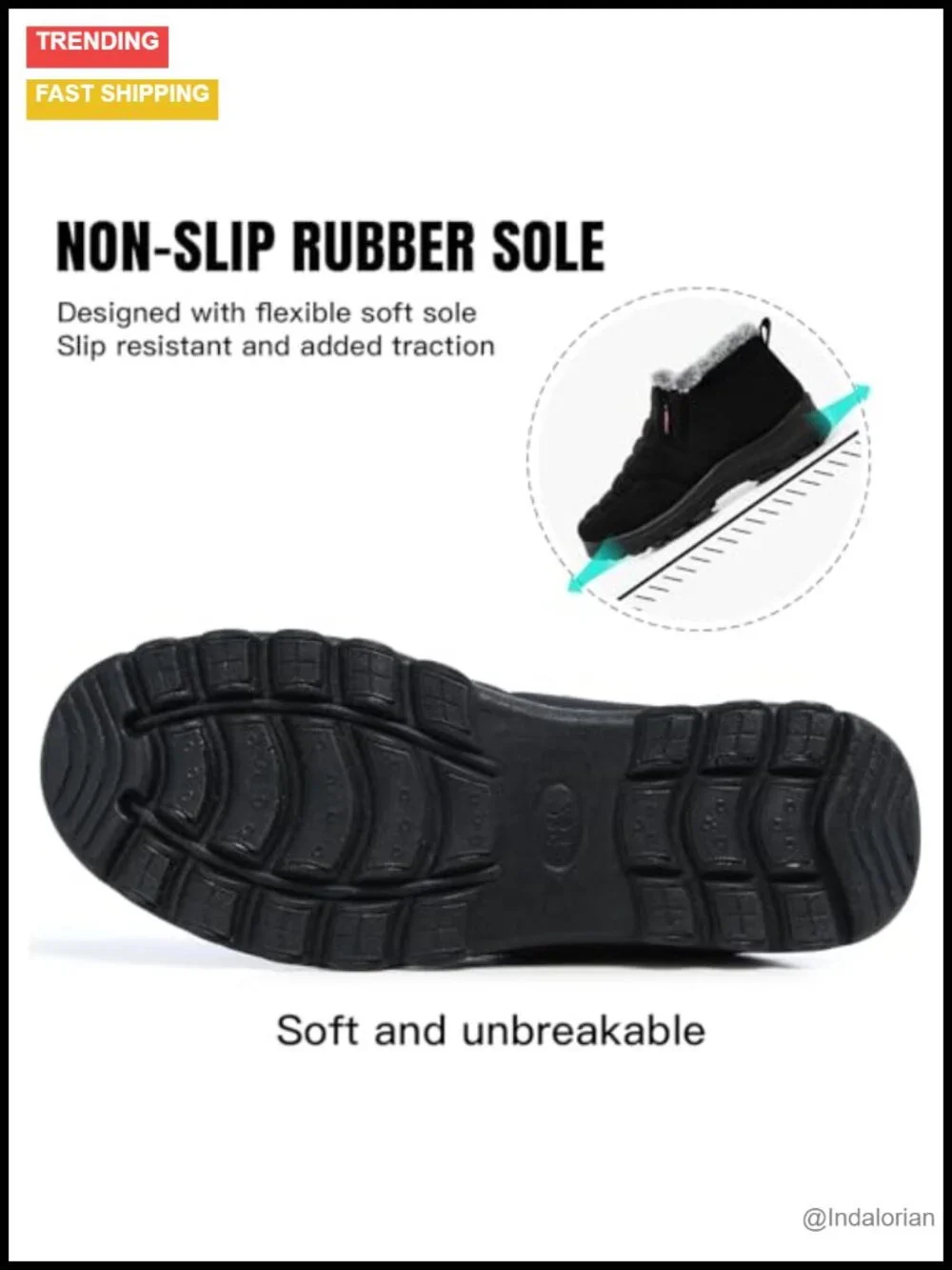 Faux Fur Lined Non Slip Ankle Snow Boots Women Warm Winter Outdoor Commute